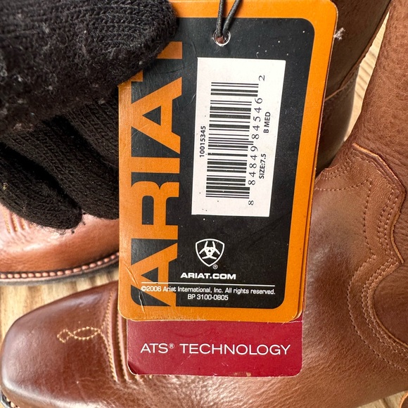 NEW Ariat Women’s Tall Brown Leather Western Boots ATS Zip Tassel US 7.5 B - Picture 5 of 8